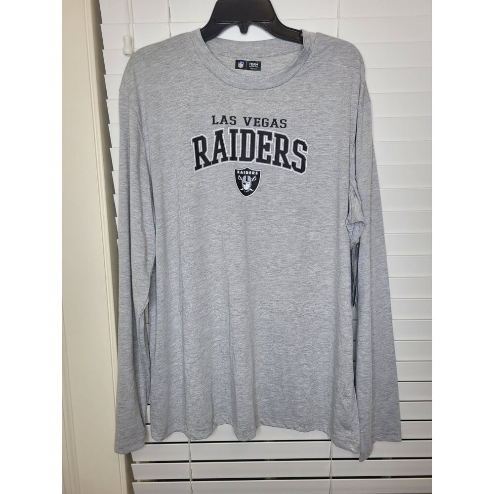 Las Vegas Raiders NFL Team Apparel LS T Shirt XL Gray Football Sports NWT